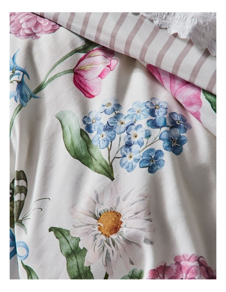 Winter Romance Cotton Sateen Quilt Cover Set in Plum