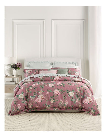 Florence Cotton Sateen Quilt Cover Set in Plum