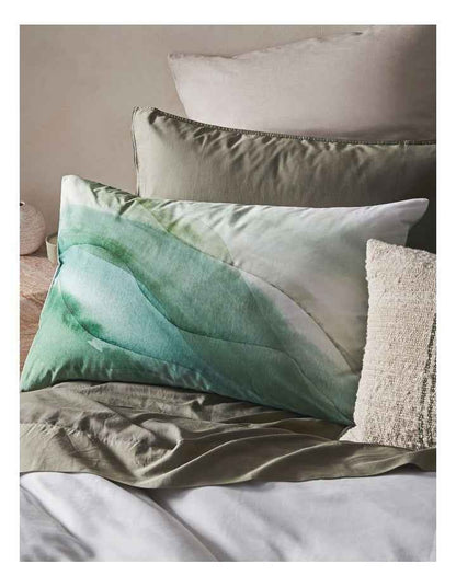Yarrin Bamboo Cotton Quilt Cover Set in Greens