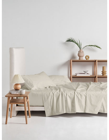 300TC Cotton Percale Double Cotton Sheet Set Linen