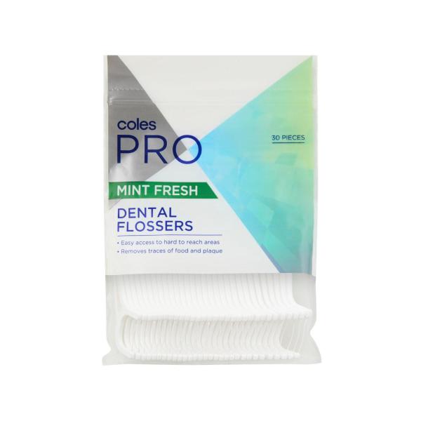 COLES DENTAL FLOSSERS 30 PACK