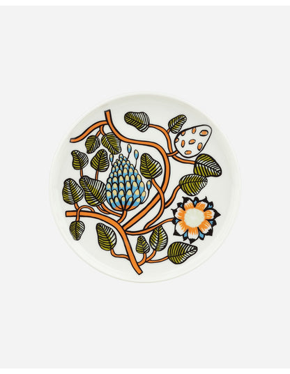 Tiara 20cm Stoneware Side Plate White Warm Orange Green
