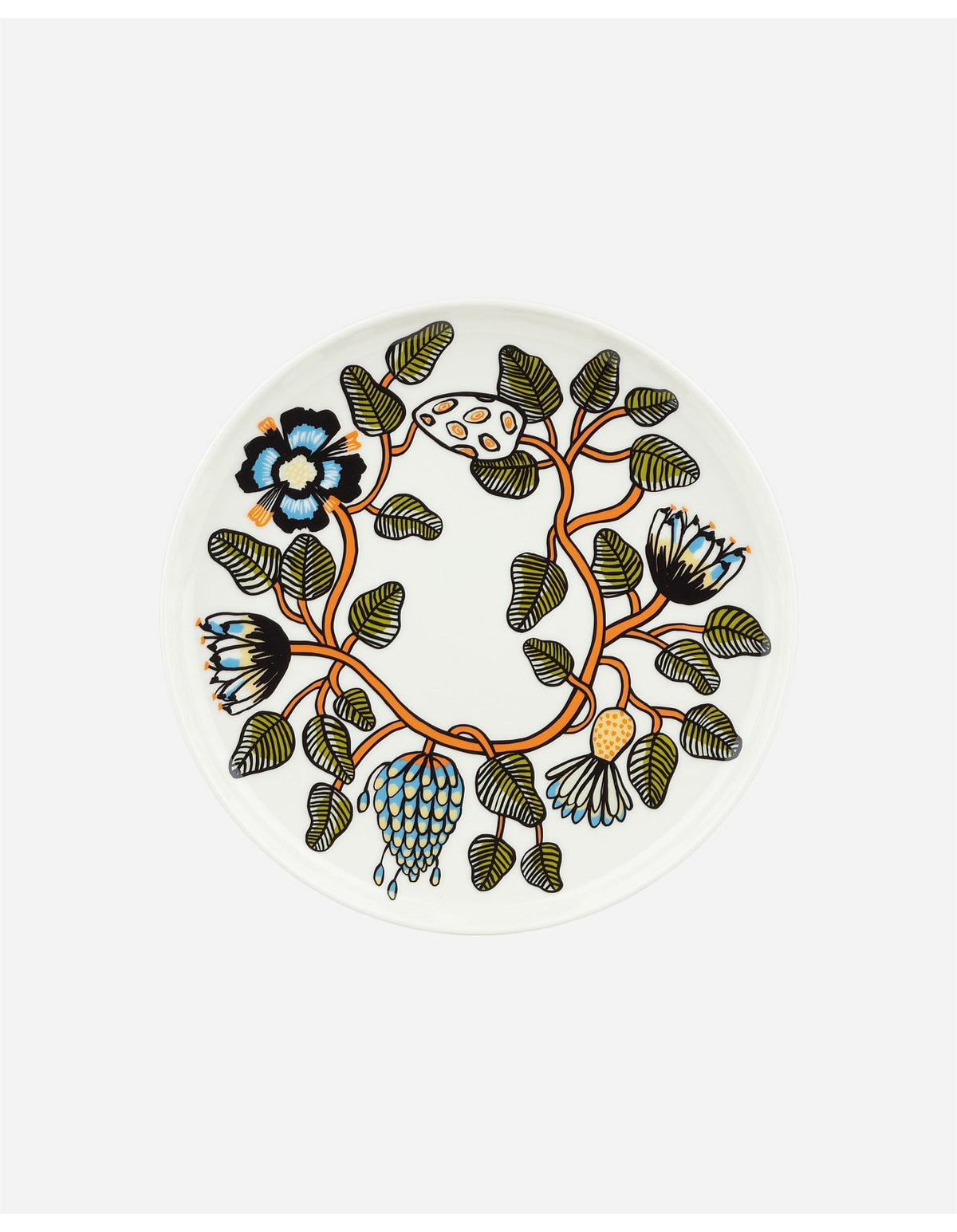 Oiva Tiara 25cm Stoneware Dinner Plate Botanical Print