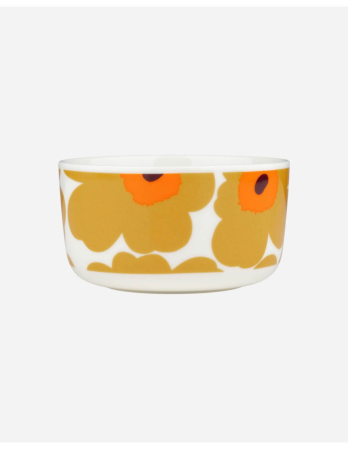 Oiva Unikko 500ml Stoneware Bowl White Caramel Orange