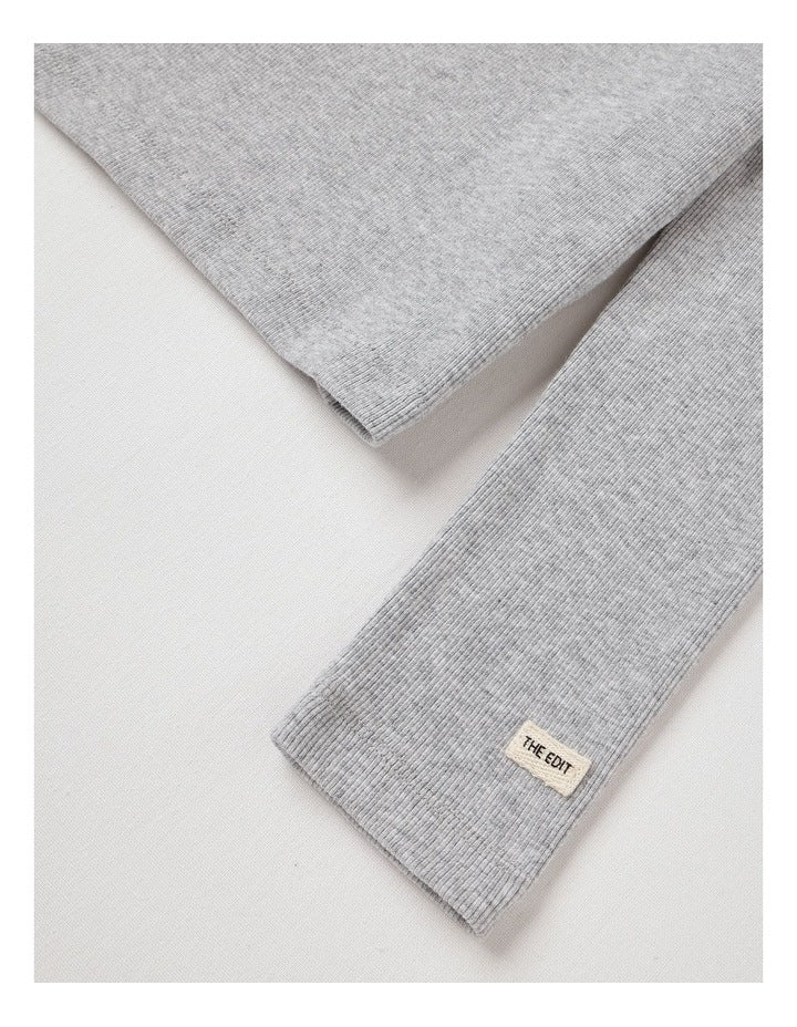 The Edit Rib Tee in Grey Marle