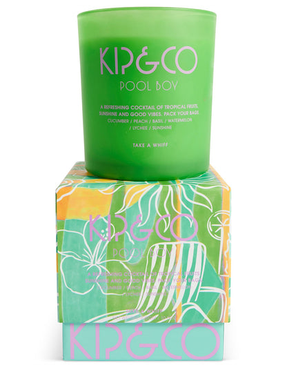 Pool Boy 10cm Soy Candle Green Glass