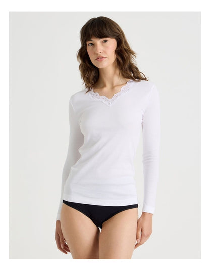 Body Layer Organic Cotton Thermal Long Sleeve Top in Black