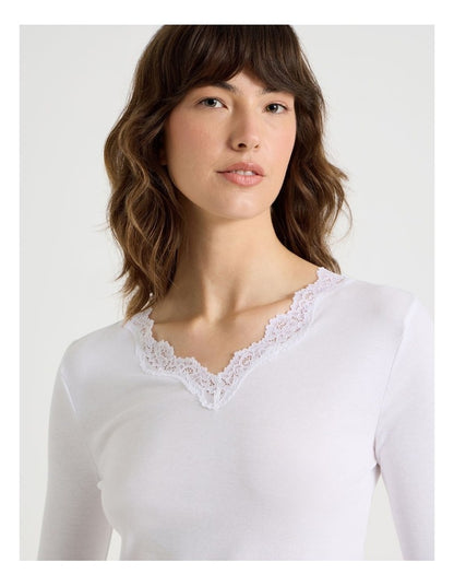 Body Layer Organic Cotton Thermal Long Sleeve Top in Black