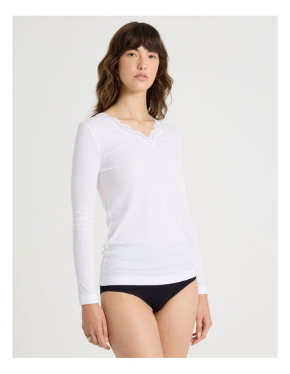 Body Layer Organic Cotton Thermal Long Sleeve Top in Black