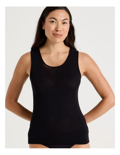 Soho Body Layer Wool Bamboo Thermal Tank Top  USOW26033B in Black
