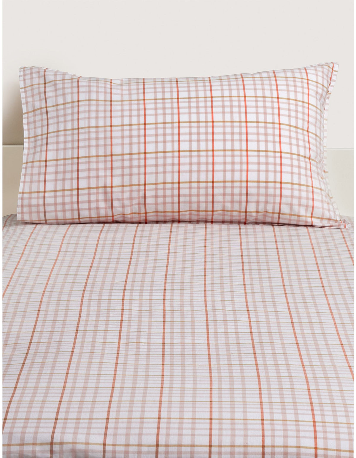 BAYLEY CHECK SINGLE SHEET SET IN DUSTY ROSE
