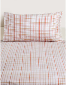 BAYLEY CHECK SINGLE SHEET SET IN DUSTY ROSE