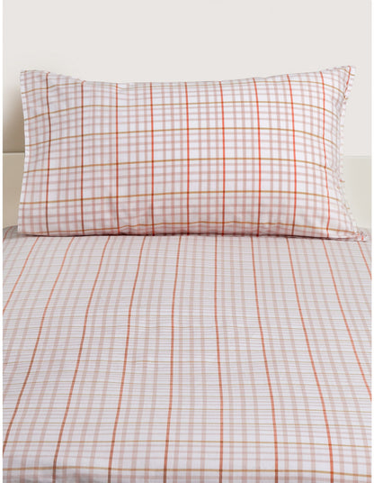 BAYLEY CHECK SINGLE SHEET SET IN DUSTY ROSE