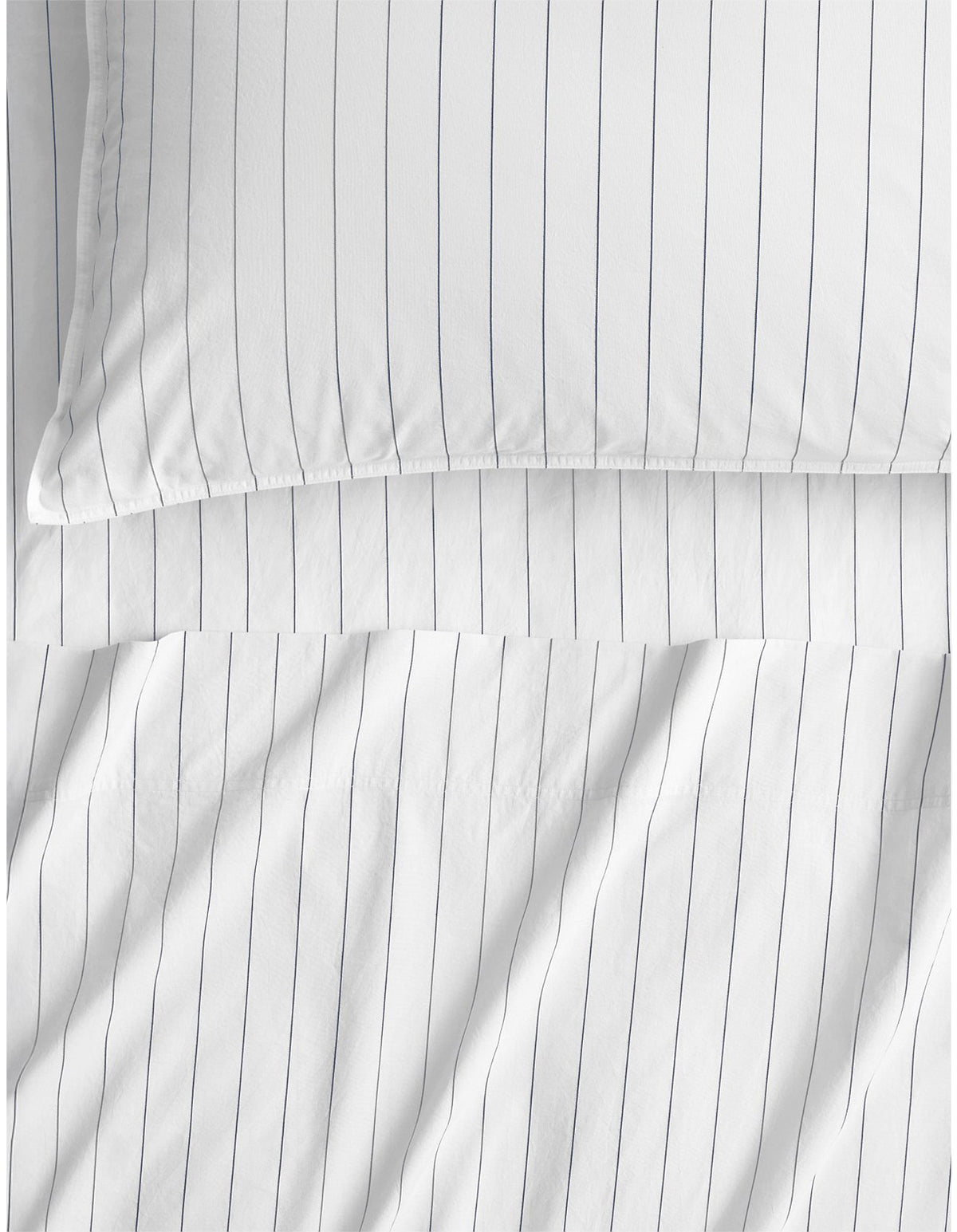 BAYLEY STRIPE WASHED PERCALE KING FITTED SHEET IN WHITE