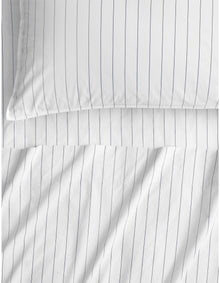 BAYLEY STRIPE WASHED PERCALE KING FITTED SHEET IN WHITE