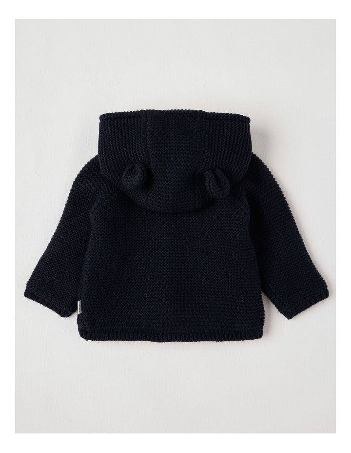 Sherpa Lined Duffle Cardigan in Navy