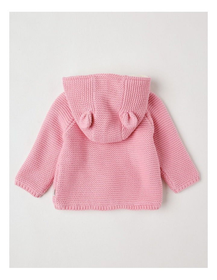 Sherpa Lined Duffle Cardigan in Pink