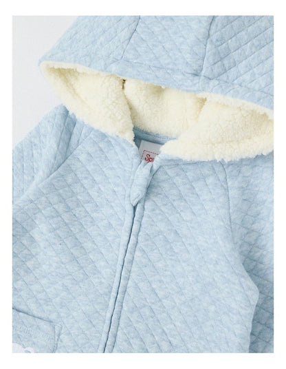 Quilted Bear Coverall in Blue Marle