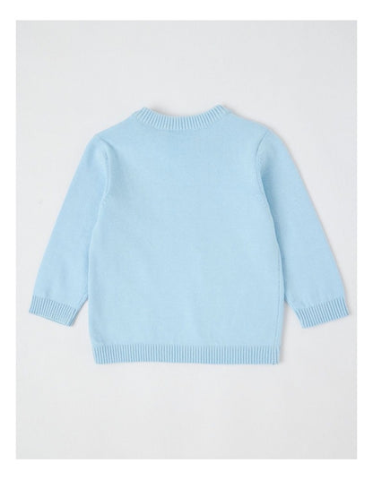 Novelty Crew Jumper in Bluestone