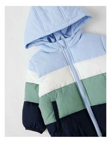 Spliced Puffer Jacket in Assorted
