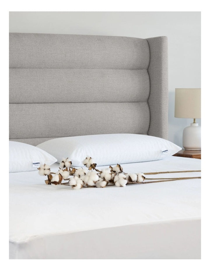 Organic Cotton Terry Waterproof Pillow Protector Twin Pack in White