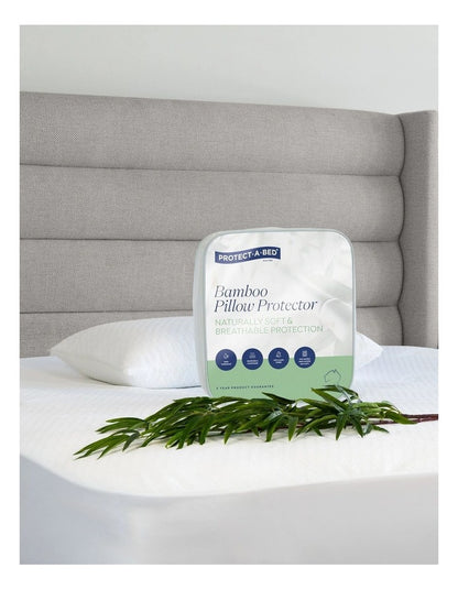 Bamboo Waterproof Pillow Protector in White