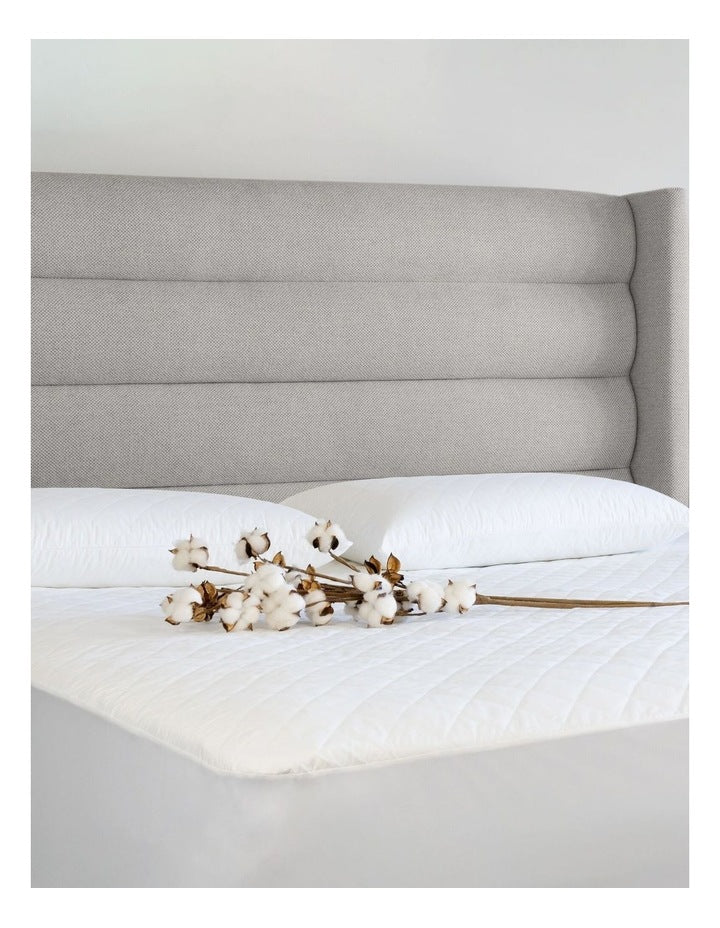 Cotton Rich Quilted Waterproof Pillow Protector in White