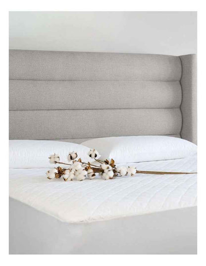 Cotton Rich Quilted Waterproof Pillow Protector in White
