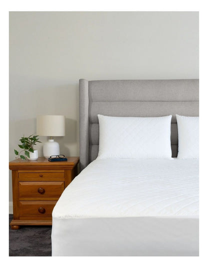 Cotton Rich Quilted Waterproof King Pillow Protector in White