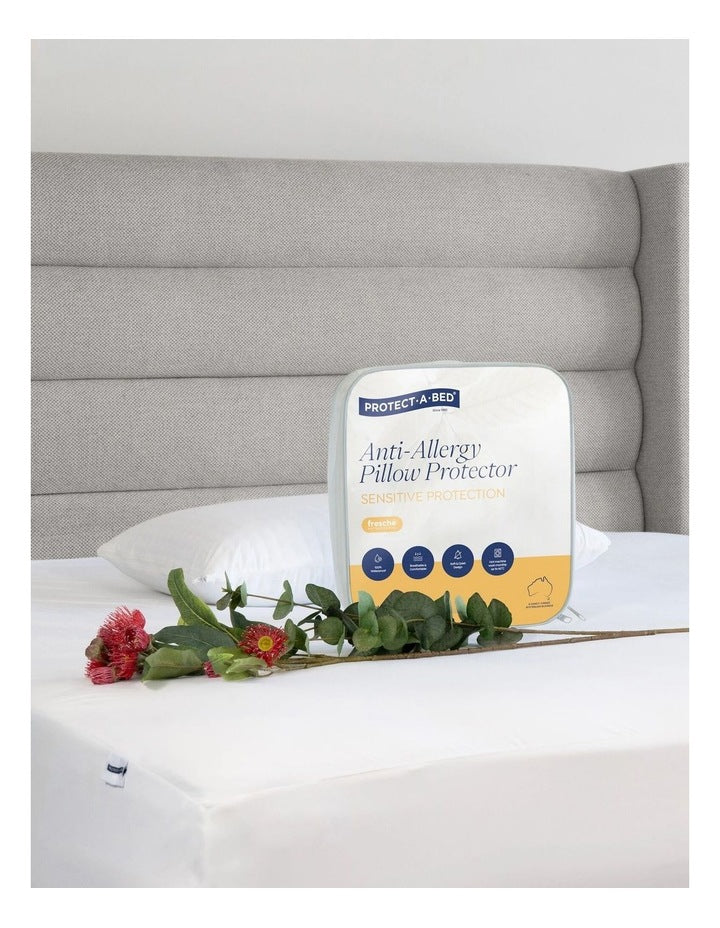 Anti-Allergy Tencel Waterproof Pillow Protector in White