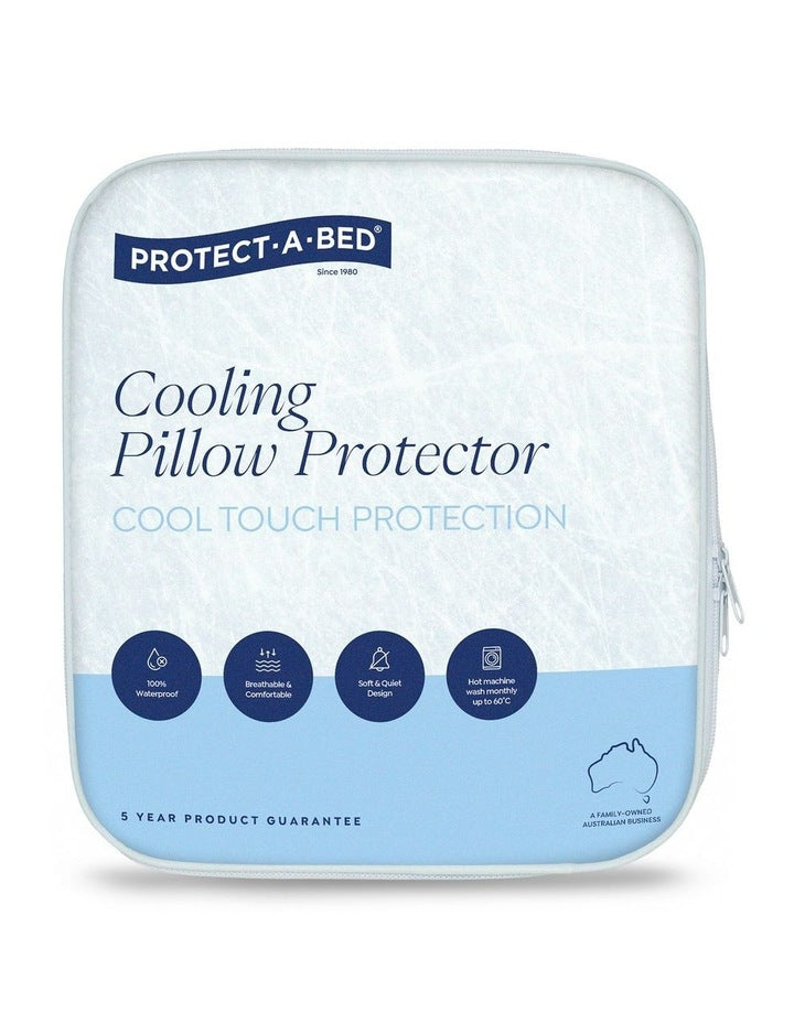 Cooling Waterproof Pillow Protector in White