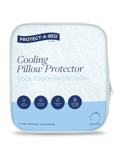 Cooling Waterproof Pillow Protector Twin in White