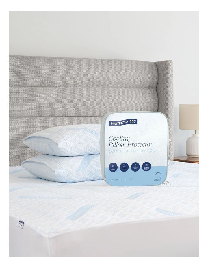 Cooling Waterproof Pillow Protector Twin in White
