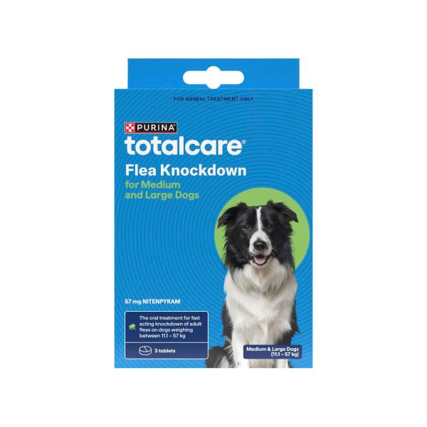 PURINA TOTAL CARE FLEA KNOCKDOWN FOR MEDIUM & LARGE DOGS TREATMENT TABLETS 3 PACK