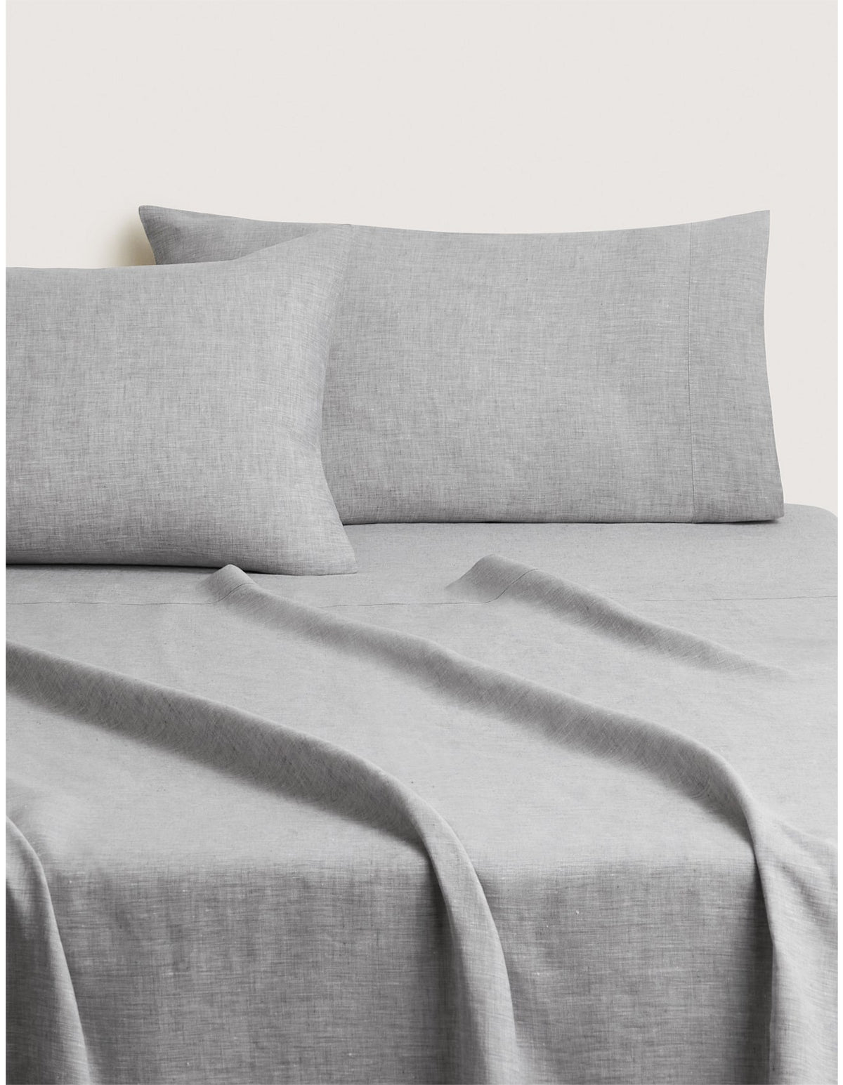 ABBOTSON QUEEN FLAT SHEET IN GREY MARLE