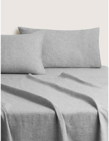 ABBOTSON QUEEN FLAT SHEET IN GREY MARLE