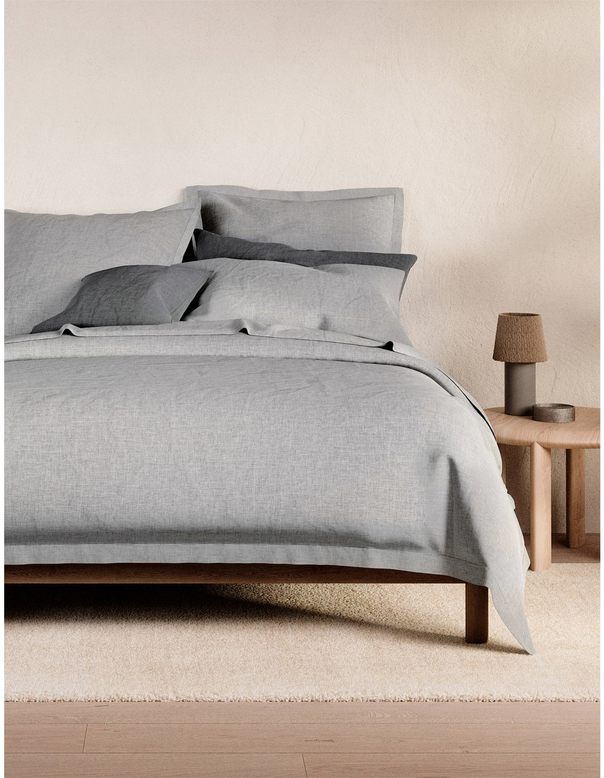 ABBOTSON QUEEN QUILT COVER IN GREY MARLE