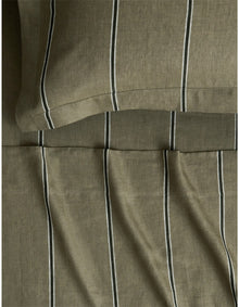 ABBOTSON STRIPE KING FLAT SHEET IN THYME