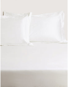 1200TC ULTIMATE SATEEN QUEEN 40CM FITTED SHEET IN SNOW