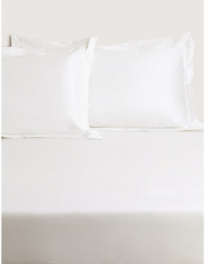 1200TC ULTIMATE SATEEN QUEEN 40CM FITTED SHEET IN SNOW