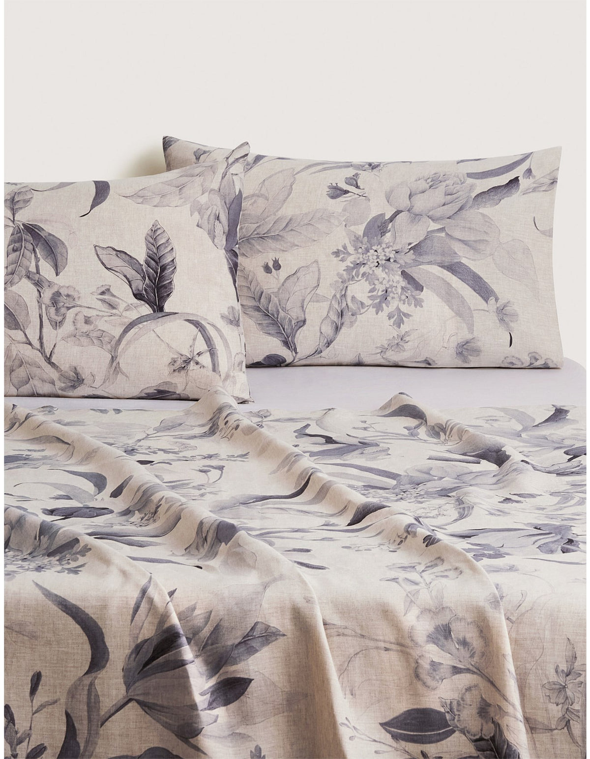 ABBOTSON FLORA FLAT SHEET IN FLAX