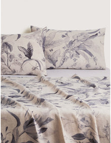 ABBOTSON FLORA FLAT SHEET IN FLAX