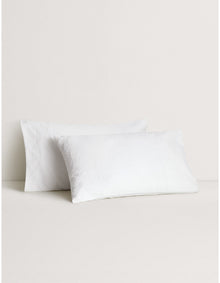 LA DUNE STANDARD PILLOWCASE PAIR IN WHITE