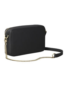 Minimal Monogram Crossbody Bag in Black