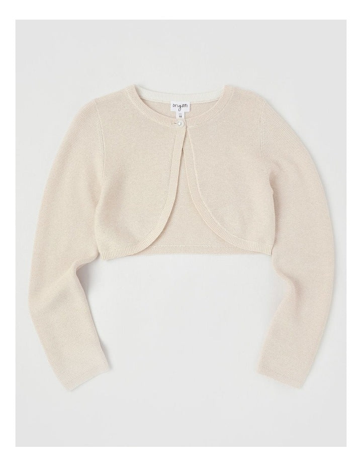 Sophia Eyelash Knit Bolero in Cream