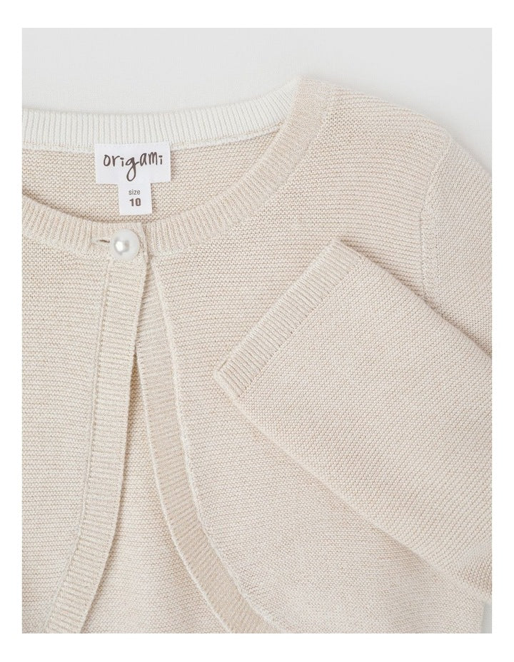 Sophia Eyelash Knit Bolero in Cream