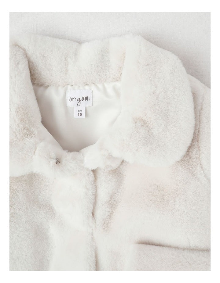 Eva Fur Coat in Vanilla