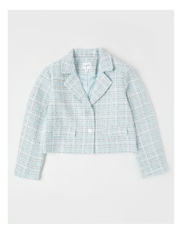 Victoria Tweed Jacket with Gold Buttons in Blue