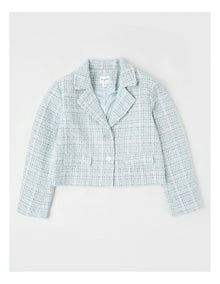 Victoria Tweed Jacket with Gold Buttons in Blue