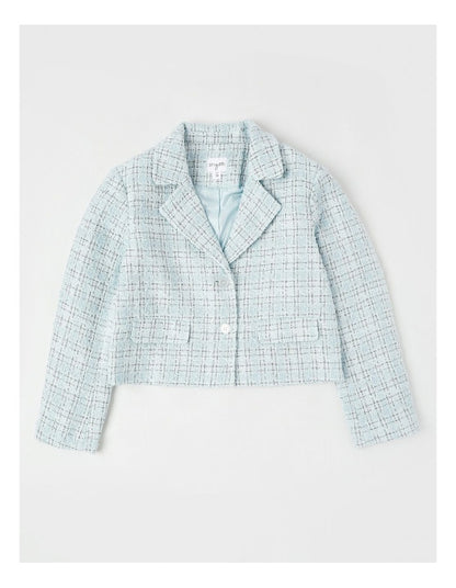Victoria Tweed Jacket with Gold Buttons in Blue